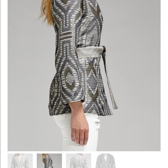 NWT IRO Bianza Kimono Style JKT Sz 38 BLK/Ecru/Sil - Picture 3 of 16